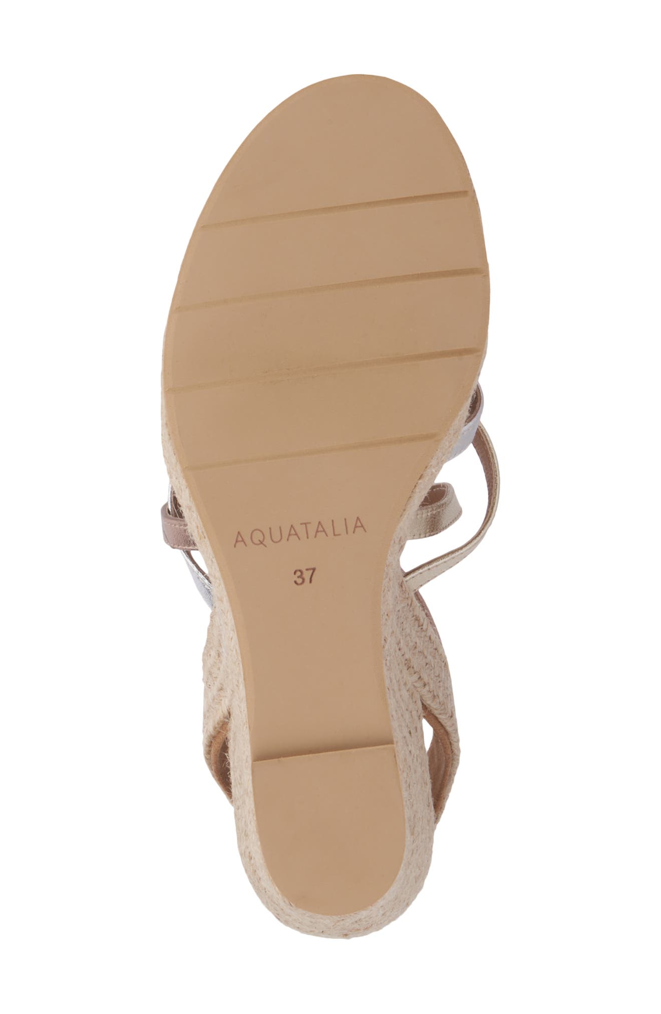 Jenni Water Repellent Ankle Strap Espadrille Platform Wedge Sandal, Alternate, color, PLATINO/ SILVER/ ROSE GOLD