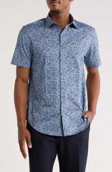 Bugatchi Print Short Sleeve Button-Up Shirt