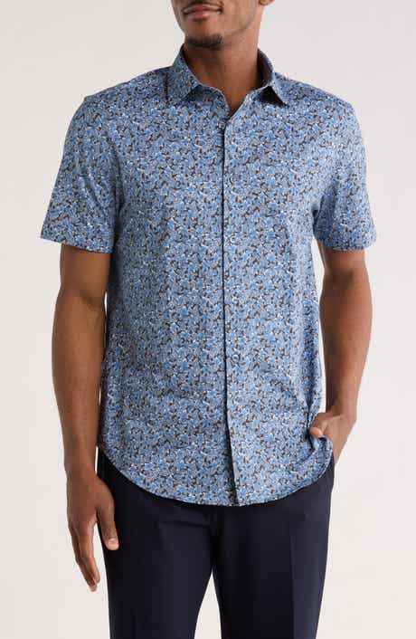 Bugatchi Print Short Sleeve Button-Up Shirt