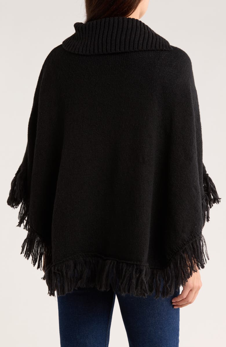 Nanette Lepore Diamond Eyelet Weave Poncho, Alternate, color, Black
