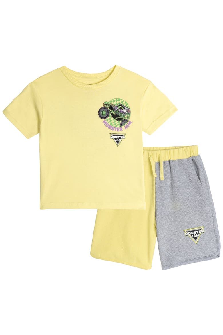 Grave Digger Boys' 2-Piece T-Shirt and Shorts Set, Main, color, Grave Digger Yellow