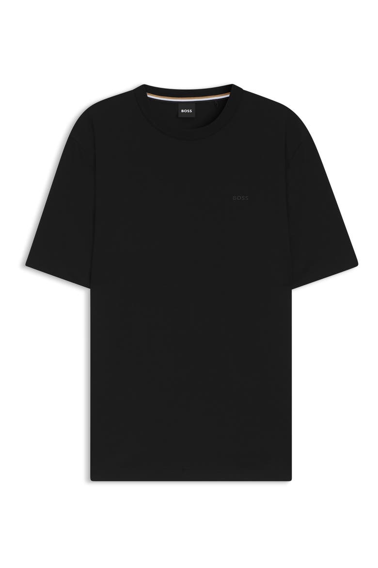 Taut Solid Cotton Logo T-Shirt, Alternate, color, BLACK
