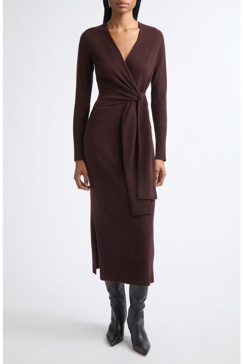 Salomez Merino Wool & Cashmere Knit Dress, Main, color, ESPRESSO
