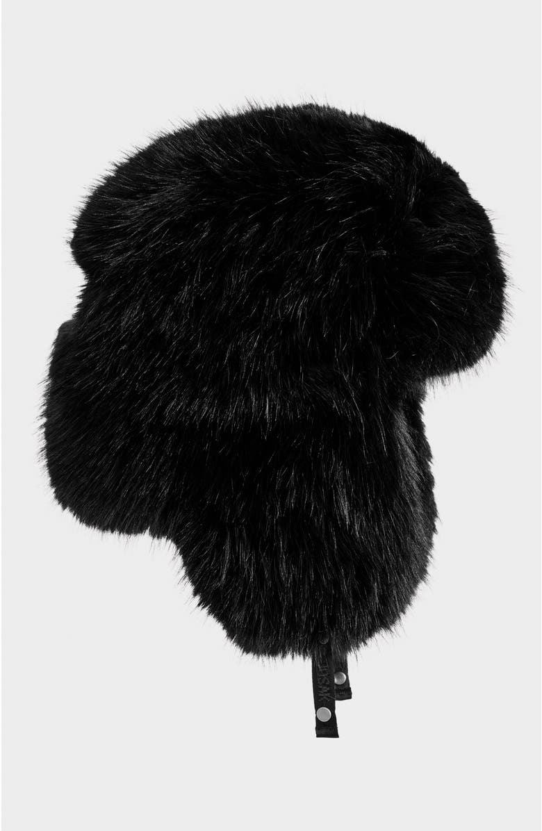 Rudsak Lira Faux Fur Aviator Hat & Mitten Set, Alternate, color, Black