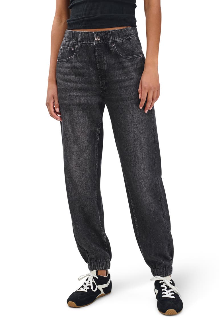 rb Miramar Jogger Cotton Terry Sweatpant Jeans, Main, color, BLACK