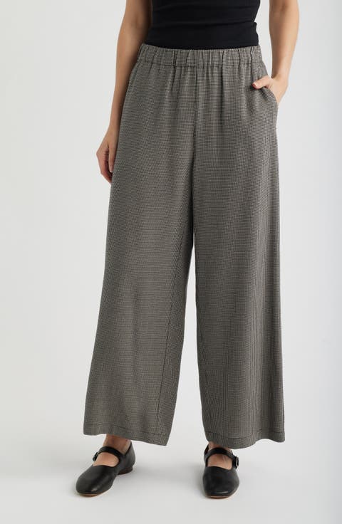 High Rise Wide Leg Ankle Pants