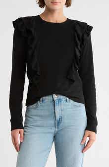 Melrose and Market Ruffle Shoulder Knit Top
