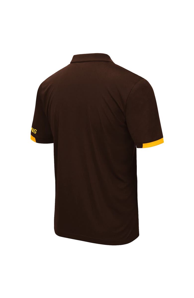 COLOSSEUM Men's Colosseum Brown Wyoming Cowboys Santry Lightweight Polo, Alternate, color, Brown
