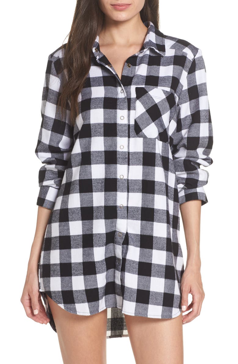 Make + Model Flannel Nightshirt, Main, color,