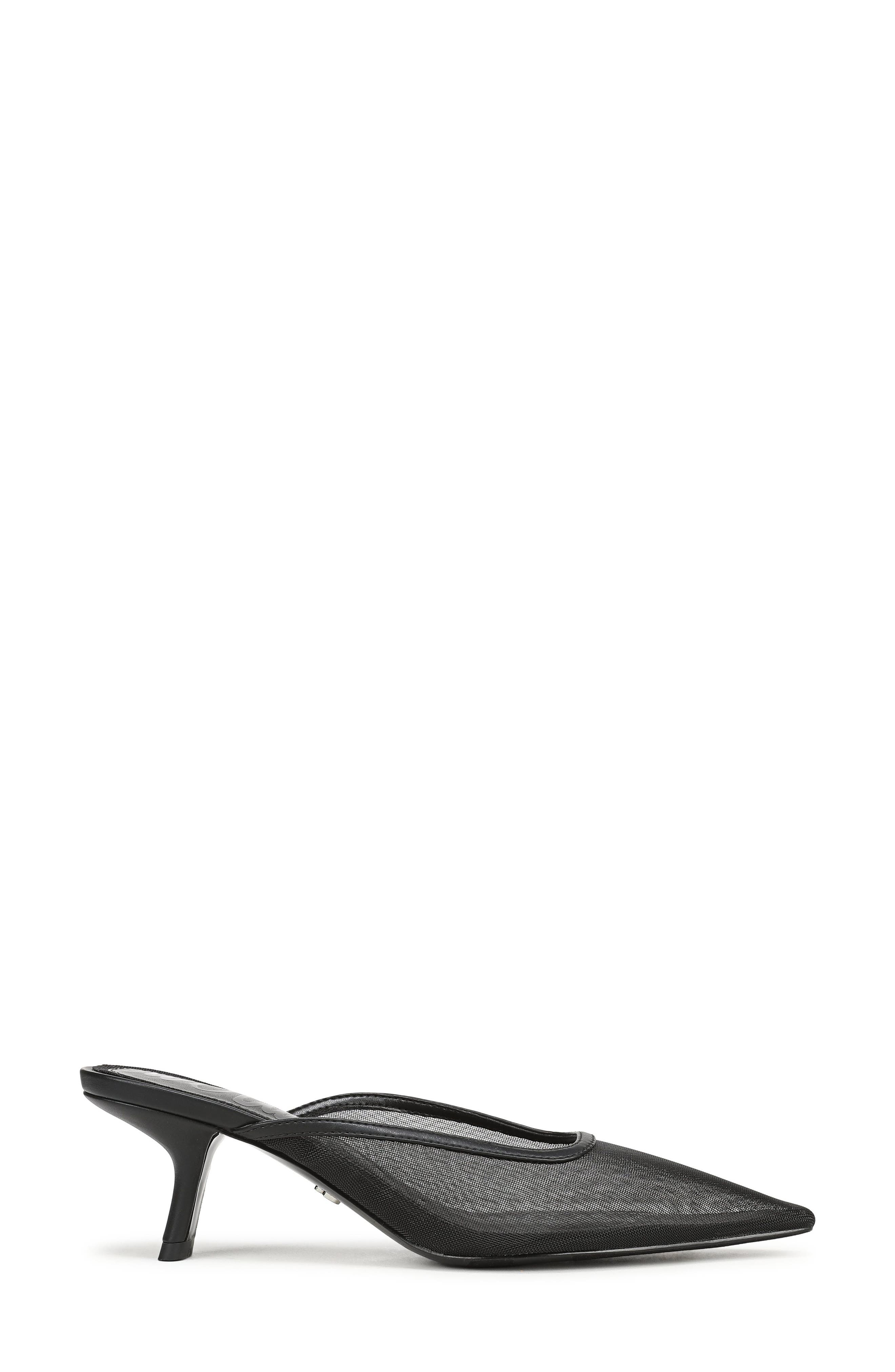 Brandy Mesh Pointed Toe Mule, Alternate, color, BLACK