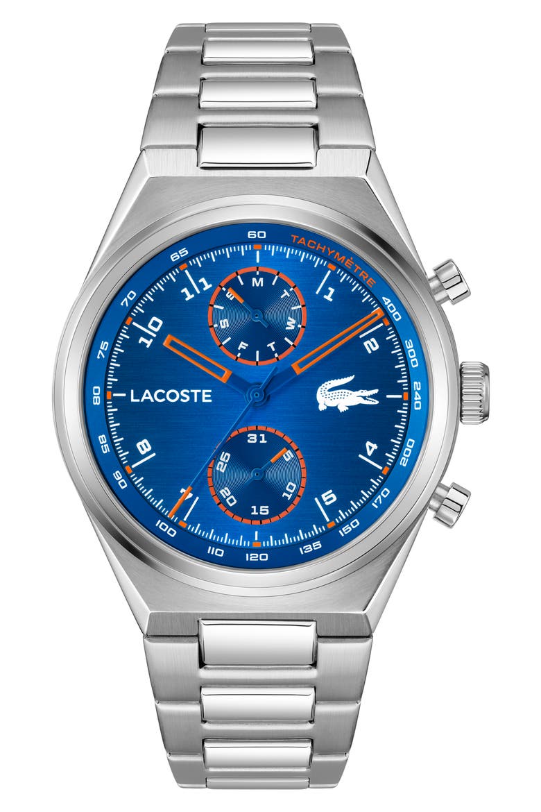 Line Racer Multifunction Bracelet Watch, 43mm, Main, color, SILVER