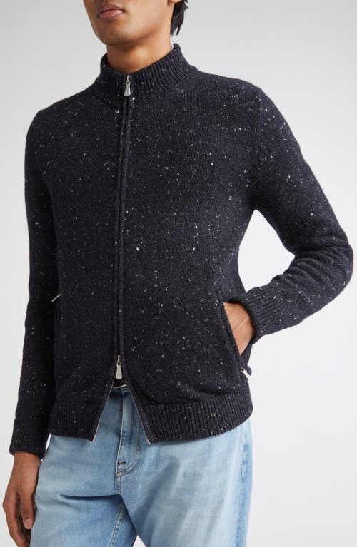 Eleventy Wool-blend Zip-up Cardigan In Blue