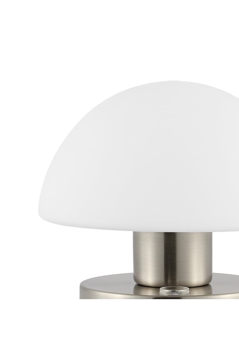 Zoe Modern Minimalist Iron Rechargeable Integrated Portable LED Table Lamp, Alternate, color, Nickel