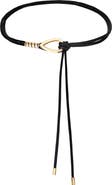 Petit Moments Chrome Faux Leather Tie Belt