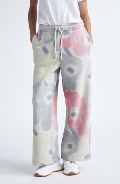 Kikapo Unikko Floral Wide Leg French Terry Sweatpants