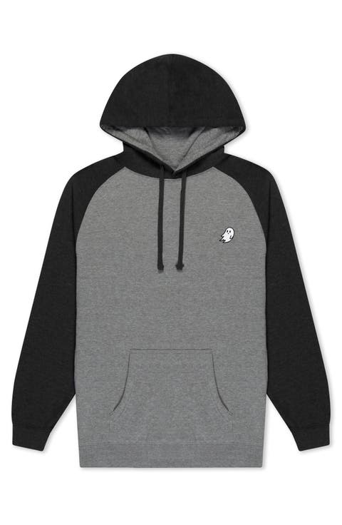 Mens Ghost Midweight Fleece Raglan Sleeve Hoodie