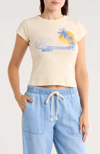 Roxy Wave Stripe Rib Graphic T-Shirt