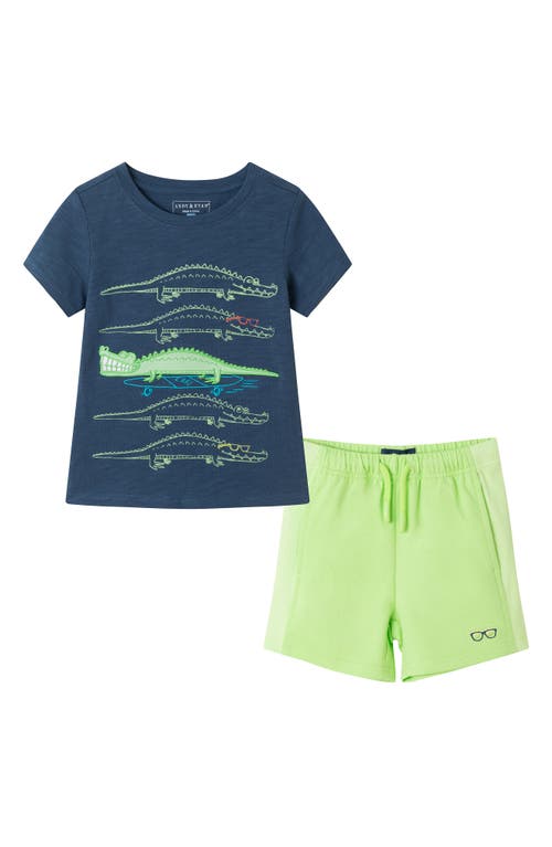 ANDY & EVAN ANDY & EVAN KIDS' GRAPHIC PRINT COTTON T-SHIRT & SHORTS SET
