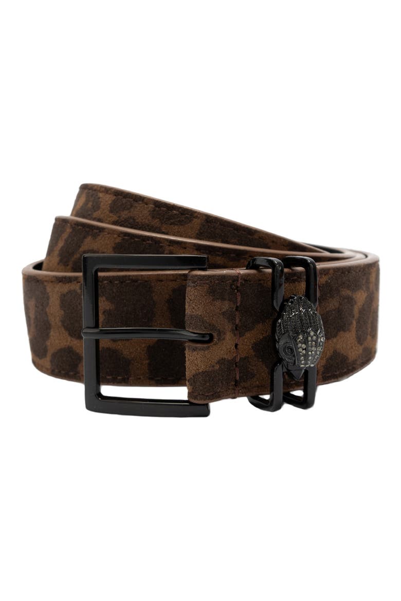 Shoreditch Leopard Print Suede Belt, Main, color, LEOPARD
