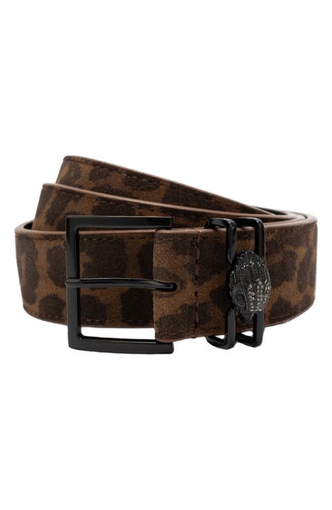 Shoreditch Leopard Print Suede Belt