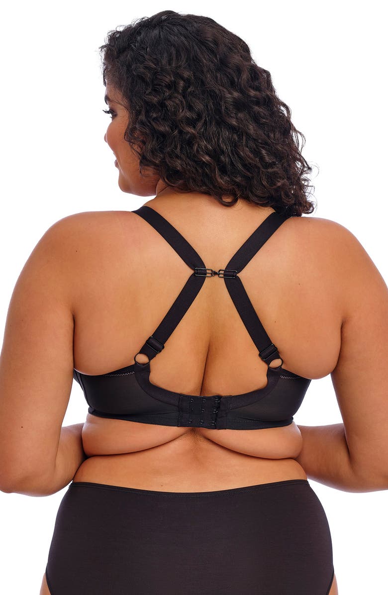 Elomi Bijou Full Figure Underwire Plunge Bra, Alternate, color, Black