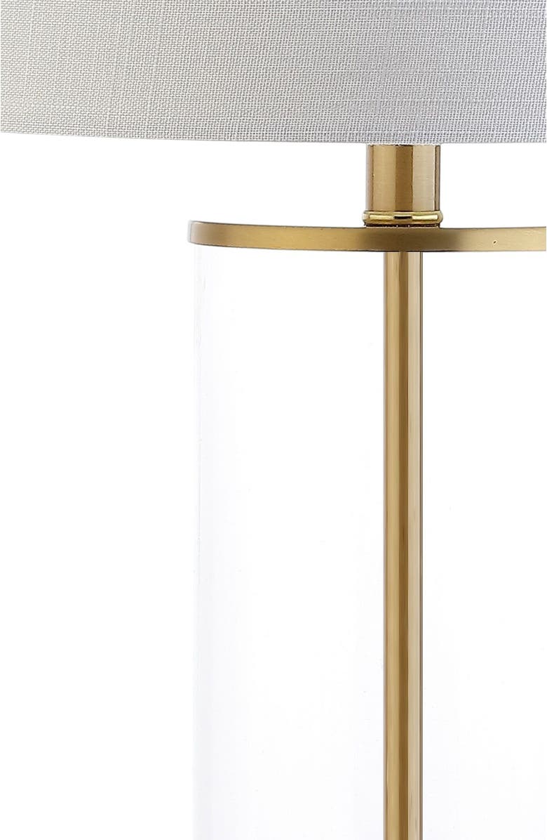 JONATHAN Y Collins 29" Glass LED Table Lamp, Alternate, color, Clear/Brass Gold