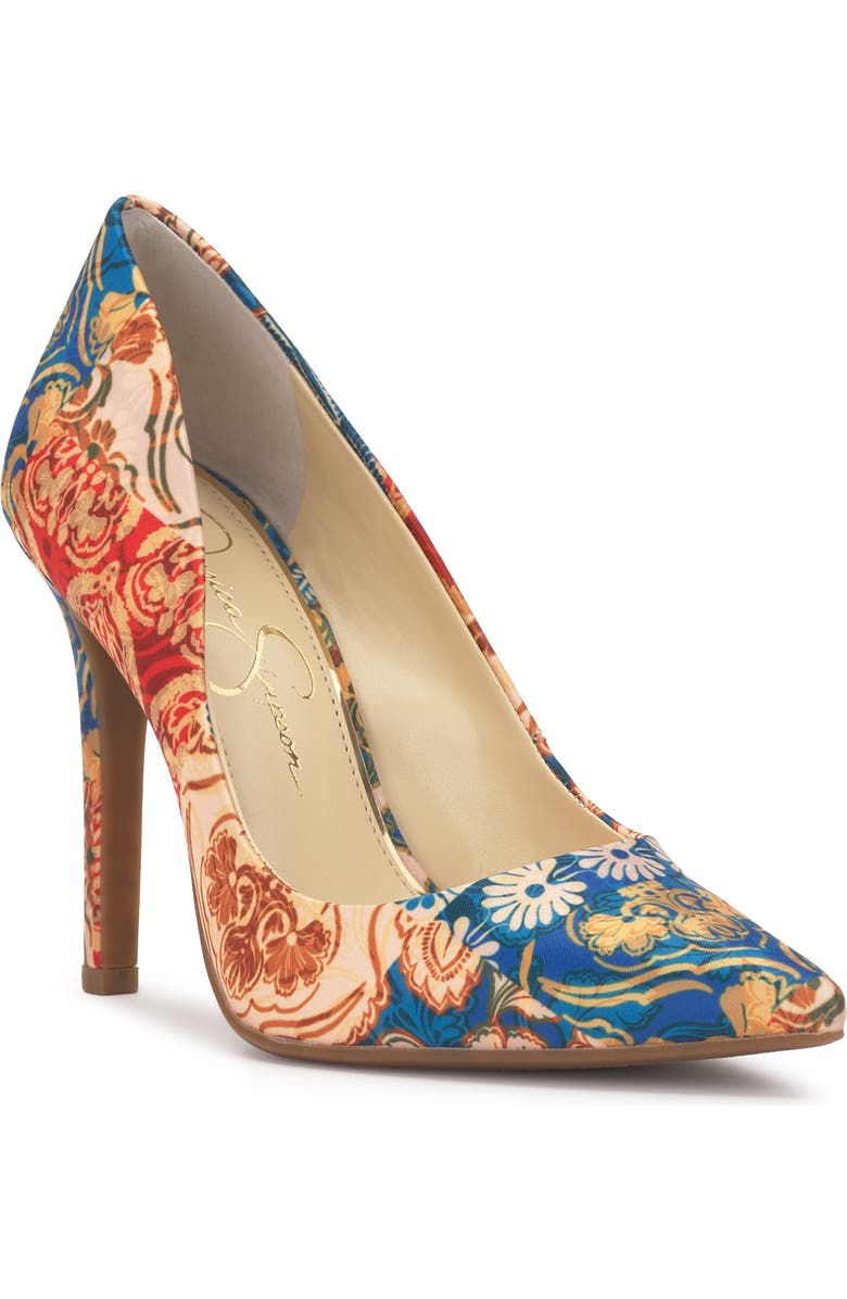 Jessica Simpson Cassani Pointy Toe Pump, Main, color, Blue/ Red Multi