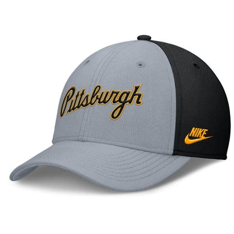 Men's Nike Gray/Black Pittsburgh Pirates Rise Swoosh Performance Flex Hat