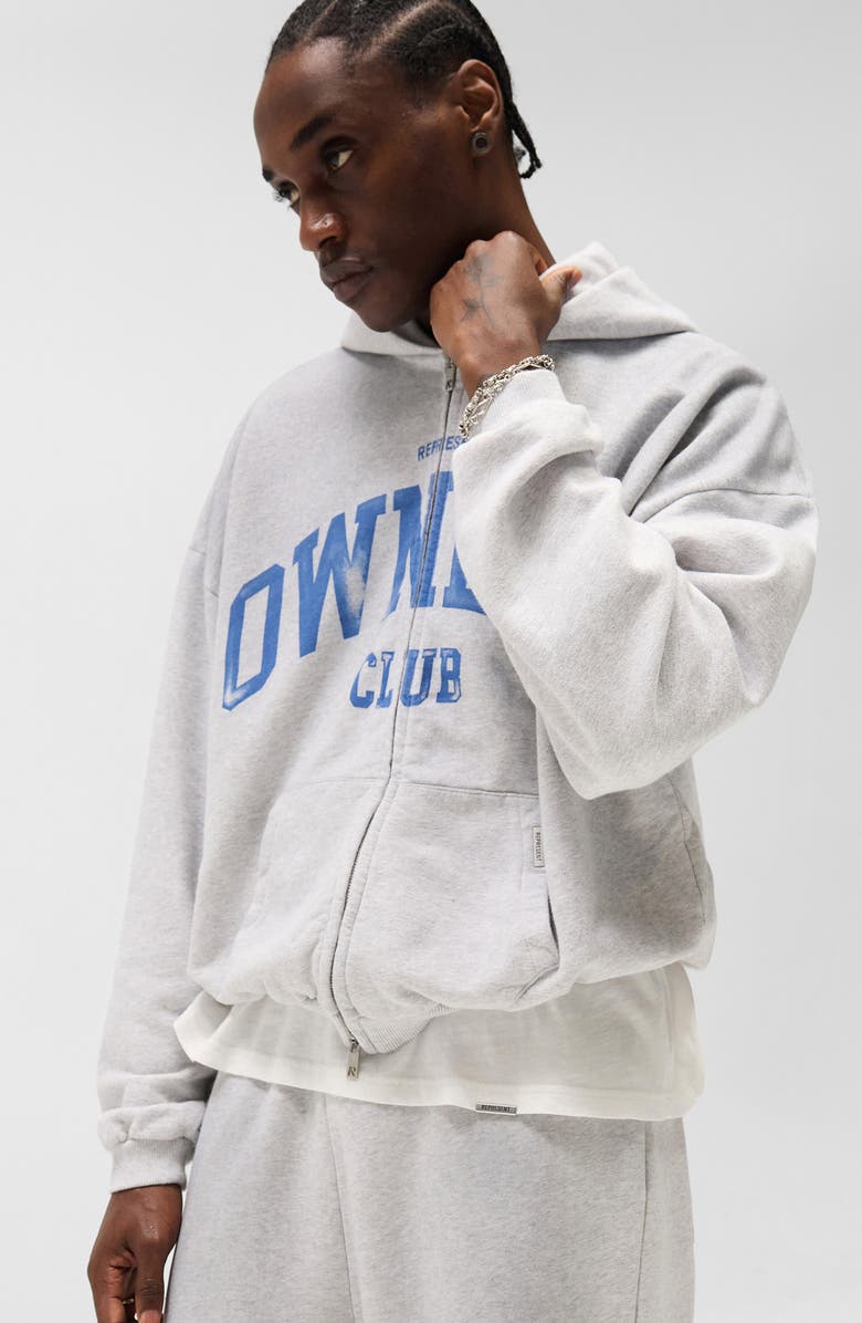 Represent Owners Club Zip Hoodie, Alternate, color, Sprayed Ice Grey Marl