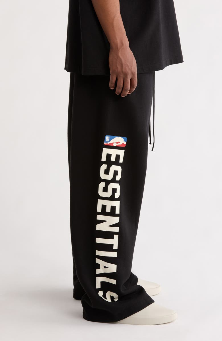 Fear of God Essentials x NBA Lounge Fleece Sweatpants, Alternate, color, Black