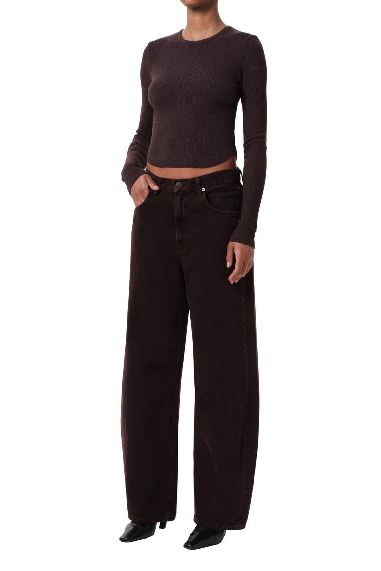 Neema Ribbed Long Sleeve T-Shirt, Alternate, color, ROOT DARK BURGANDY