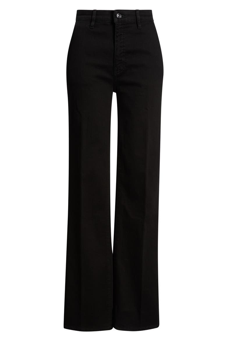 The Straight High Waist Pants, Alternate, color, BLACK