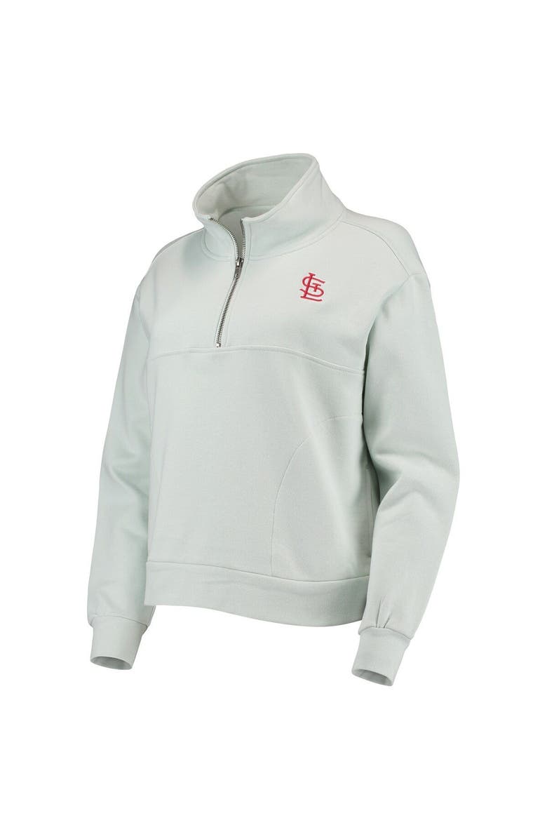 THE WILD COLLECTIVE Women's The Wild Collective Light Blue St. Louis Cardinals Two-Hit Quarter-Zip Pullover Top, Alternate, color, 