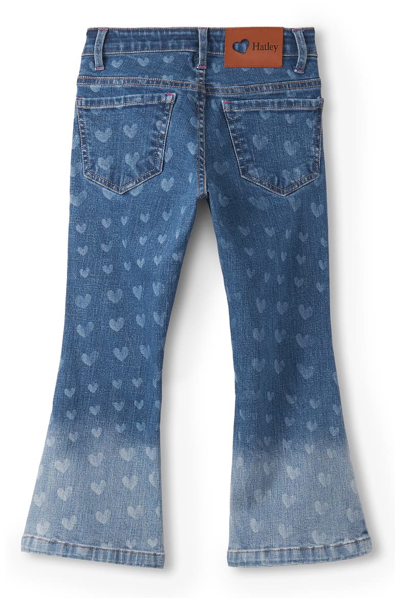 Kids' Heart Print Ombré Jeans, Alternate, color, DENIM