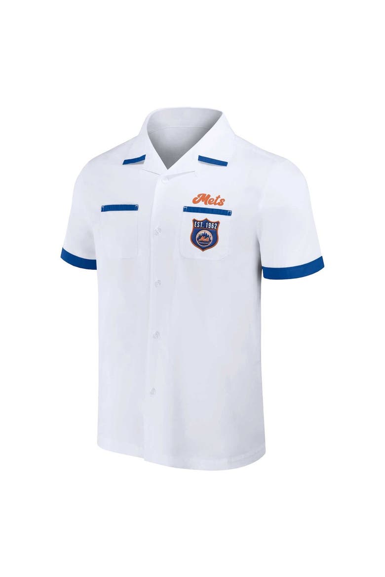 Men's Darius Rucker Collection by Fanatics  White New York Mets Bowling Button-Up Shirt, Alternate, color, White