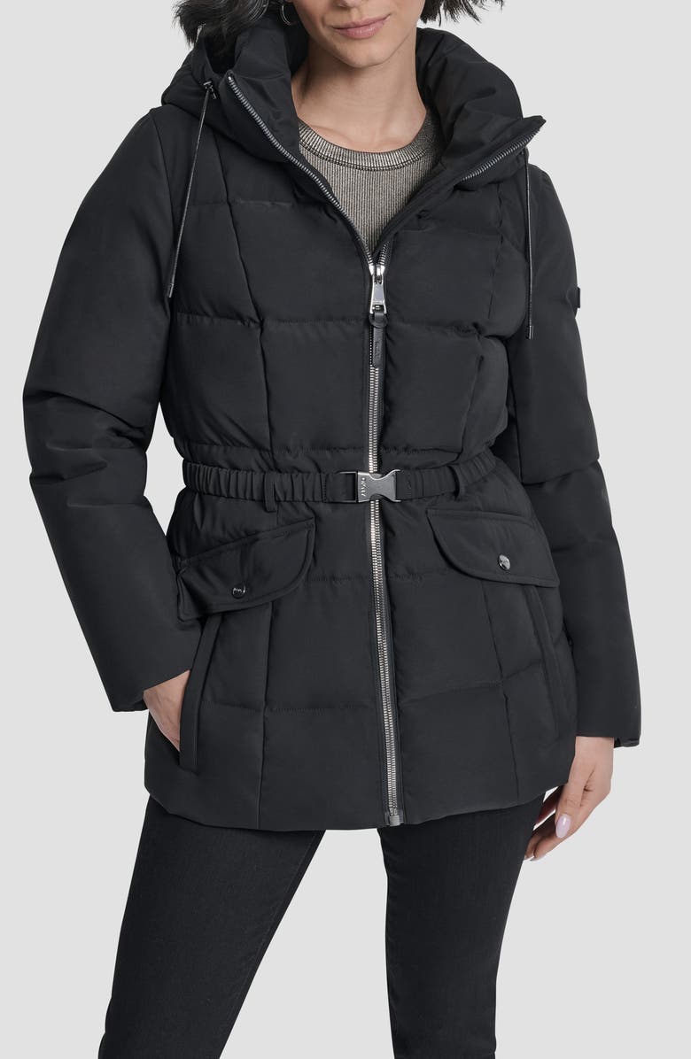 DKNY Water Resistant Box Quilted Puffer Coat, Main, color, 