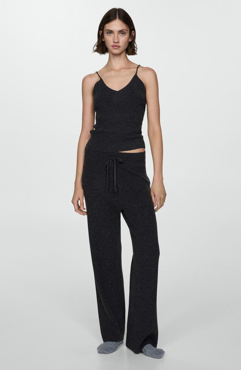 MANGO Rib Sweater Tank, Alternate, color, Charcoal