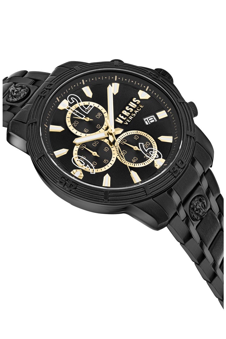 Bicocca Chronograph Bracelet Watch, 46mm, Alternate, color, IP BLACK