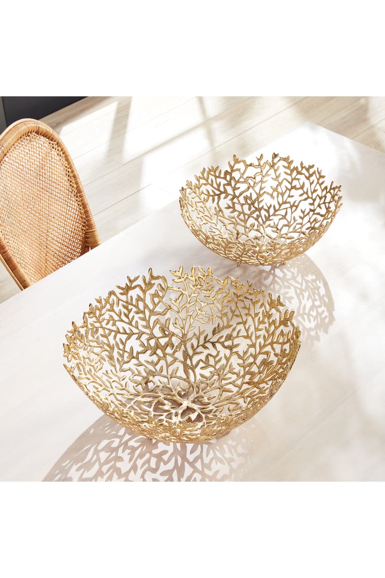 Celine Decorative Bowls, Set Of 2, Alternate, color, Gold