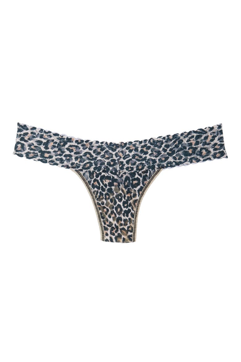 Classic Leopard Low Rise Thong, Alternate, color, BROWN/ BLACK