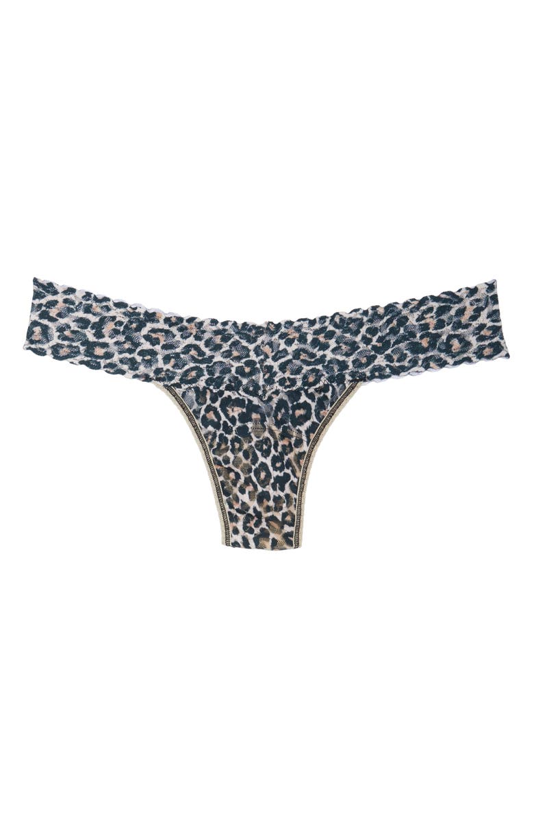 Hanky Panky Classic Leopard Low Rise Thong, Alternate, color, Brown/ Black