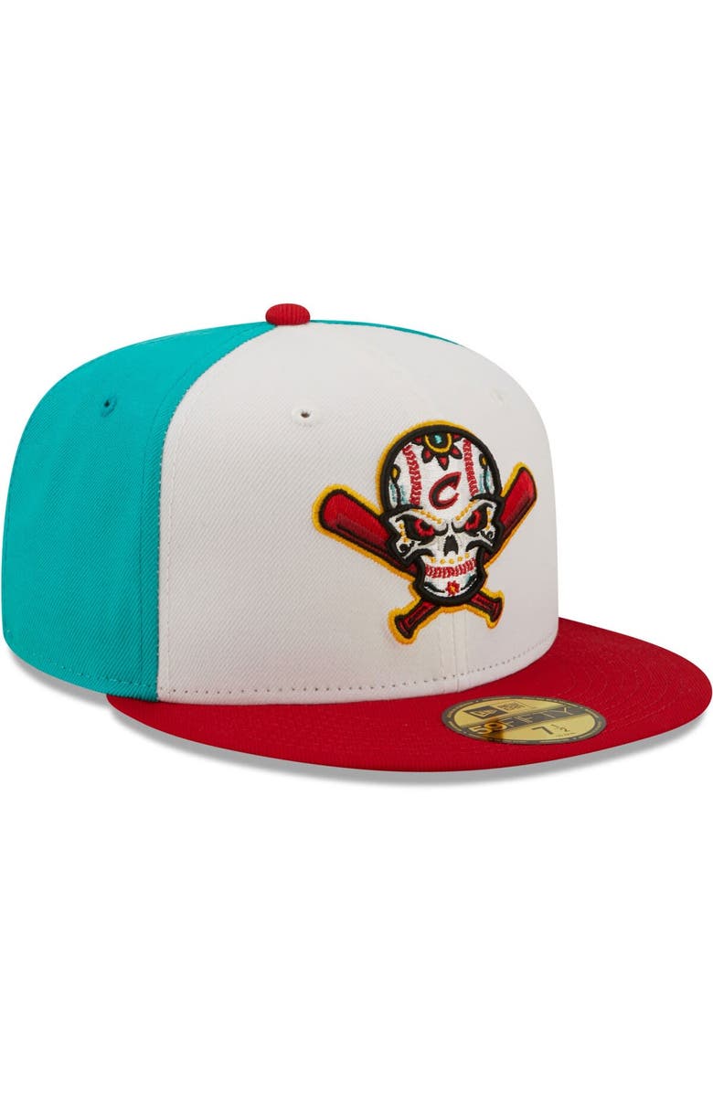 New Era Men's New Era White/Red Veleros de Columbus Copa De La Diversion 59FIFTY Fitted Hat, Alternate, color, White