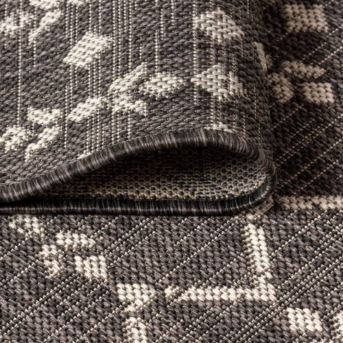 Jonathan Y Ourika Moroccan Geometric Textured Weave Indoor/outdoor Area Rug In Black/gray