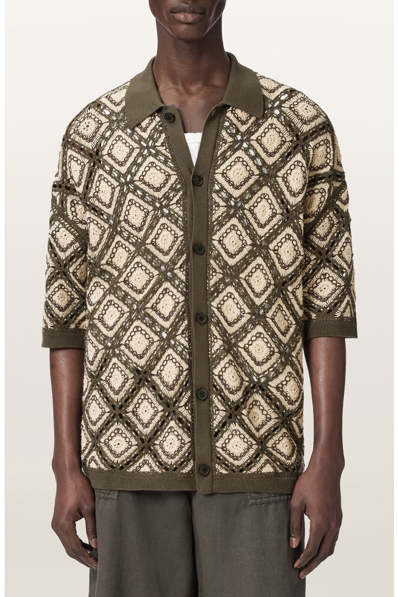 Morena Knit Short Sleeve Cardigan, Main, color, PITCH GREEN