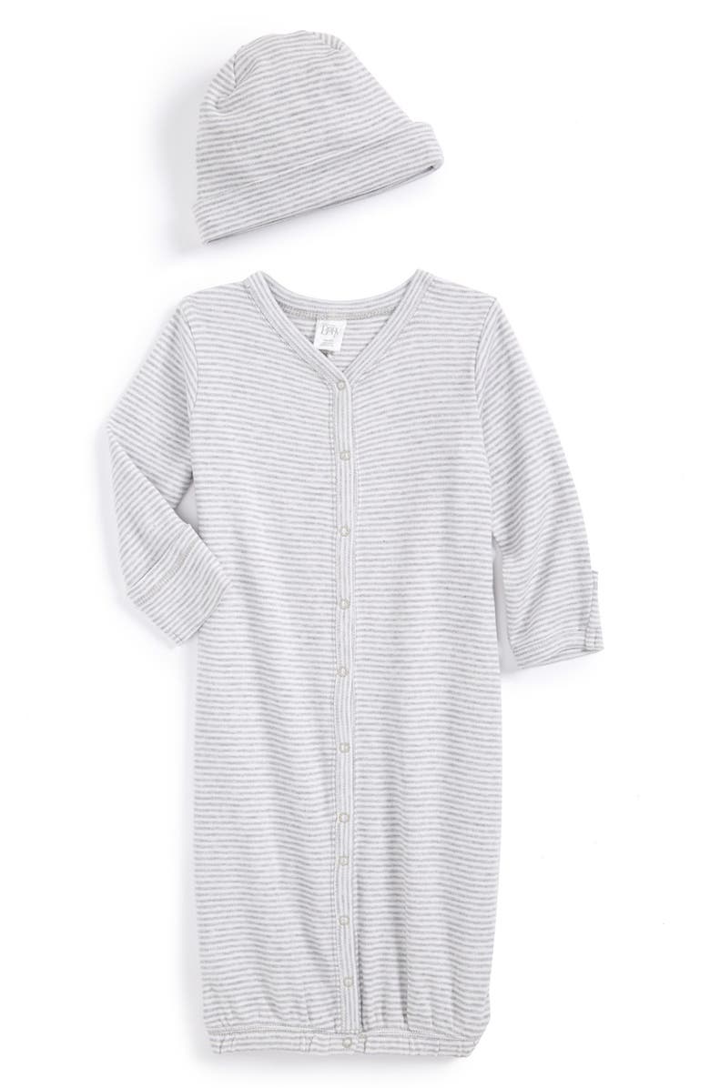 Nordstrom Baby Convertible Cotton Gown & Hat, Main, color, 