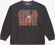 Mitchell & Ness Men's Mitchell & Ness Black Cleveland Browns Downtown Crew Vintage Logo Sweatshirt