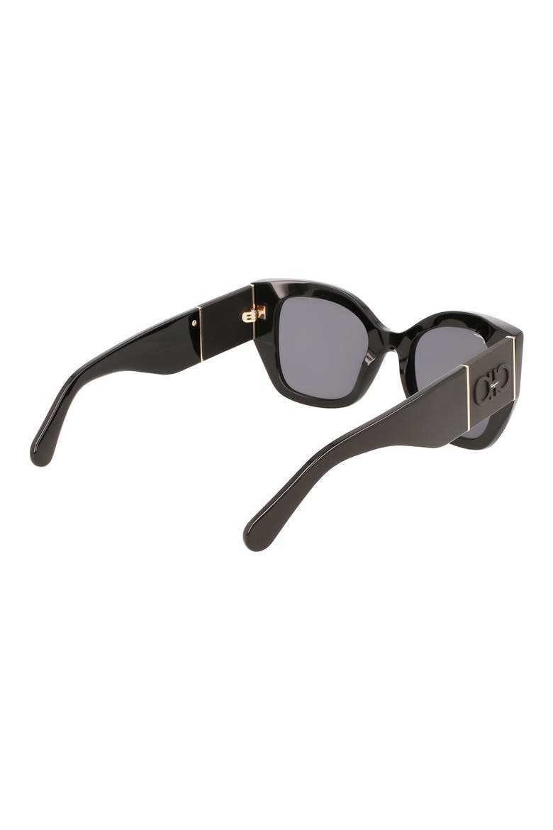 Gancini 51mm Gradient Modified Rectangular Sunglasses, Alternate, color, BLACK