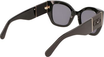 UVカット★Ferragamo Gancini 51mm レクタンギュラーサングラス FERRAGAMO Gancini 51mm Gradient Modified Rectangular