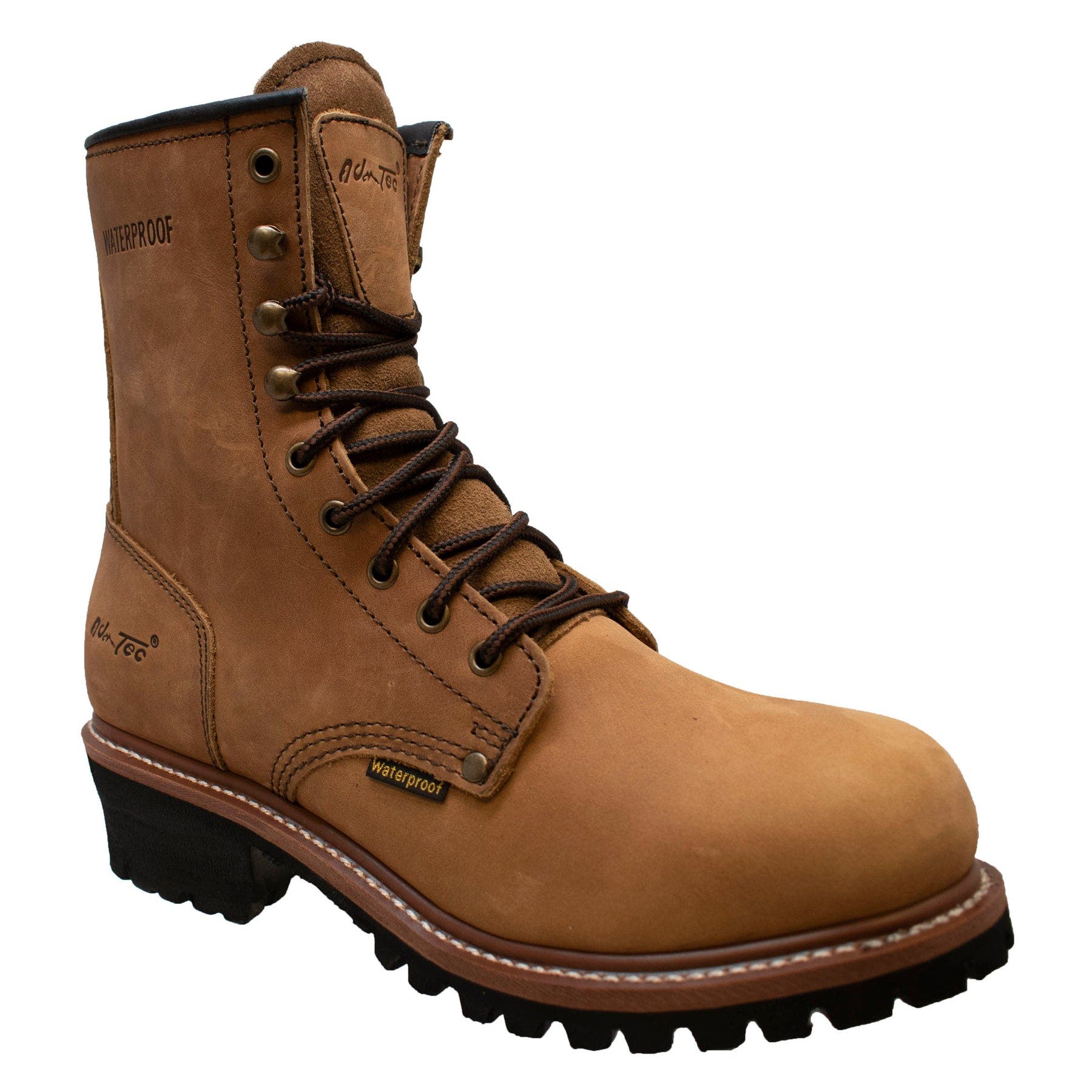 AdTec 9" Waterproof Logger Boots, Main, color, Brown