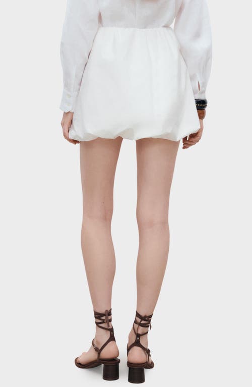 Mango Embroidered Bubble Hem Shorts In White